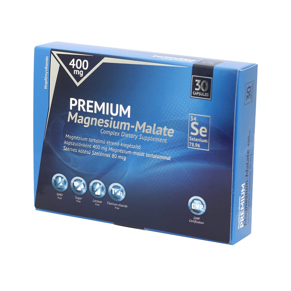 Napfényvitamin Prémium Magnézium-malát 400 mg szerves kötésű szelénnel 80 mcg 30 db kapszula