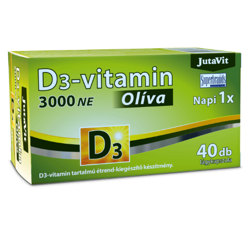 Jutavit D3-vitamin 3000 NE (75µg) Olíva Lágykapszula 40 db