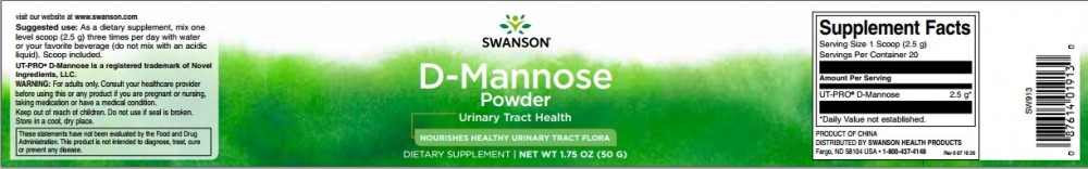 Swanson D-Mannose por 50g - Image 2