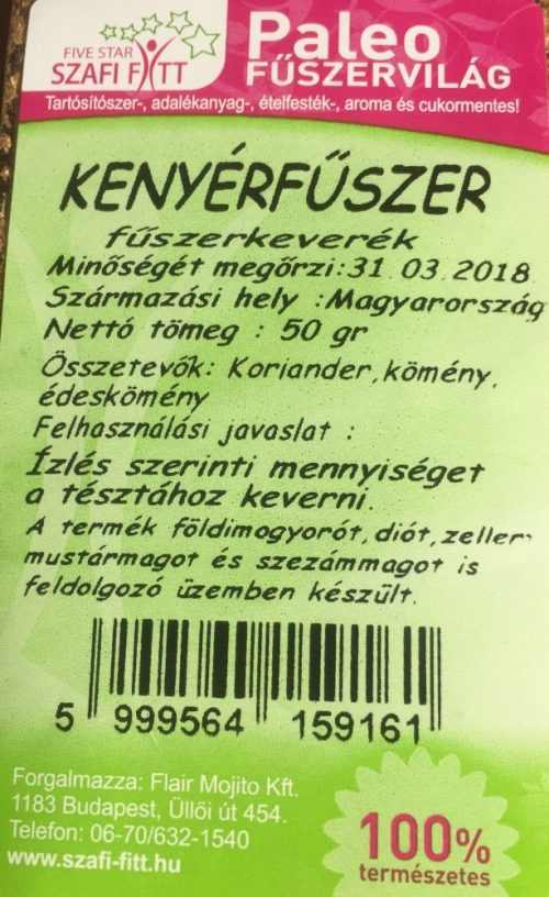 Szafi Reform Kenyérfűszer fűszerkeverék 50g
