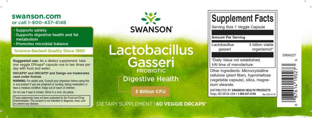 Swanson Lactobacillus Gasseri 3 milliárd CFU 60 növényi kapszula - Image 2