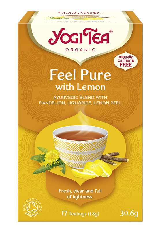BIO Tisztító méregtelenítő tea citrommal gyermekláncfűvel Yogi Feel Pure