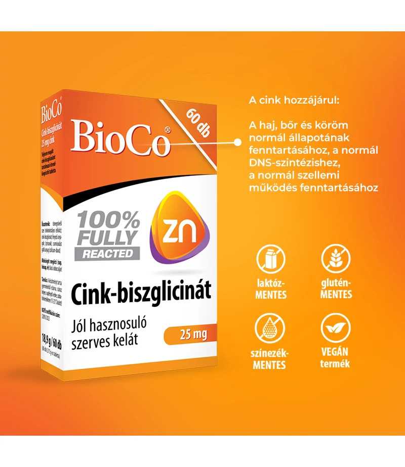 BioCo Cink-biszglicinát 25mg 60db tabletta - Image 4