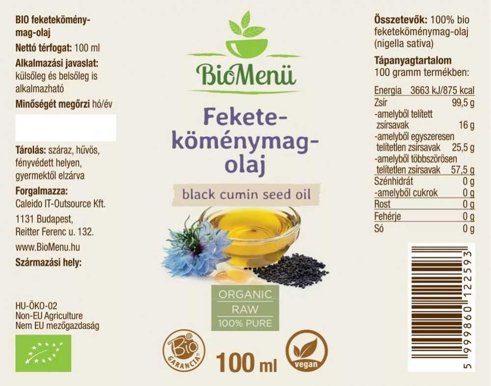 BIO Feketeköménymag-olaj 100ml BioMenü - Image 2