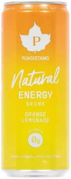 Puhdistamo Natural energy 330ml narancs- limonádé ízű természetes energiaital DRS