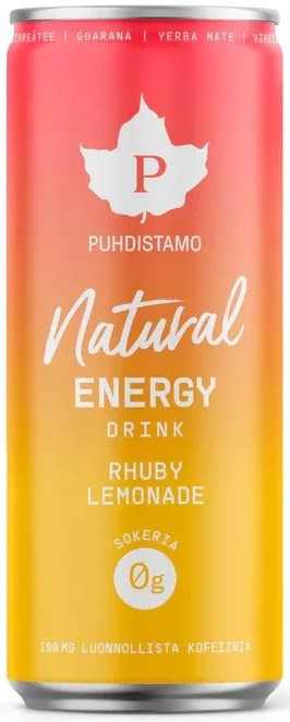 Puhdistamo Natural energy 330ml rhuby limonádé természetes energiaital DRS