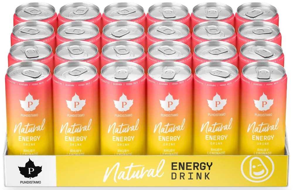 Puhdistamo Natural energy 330ml rhuby limonádé természetes energiaital DRS - Image 4