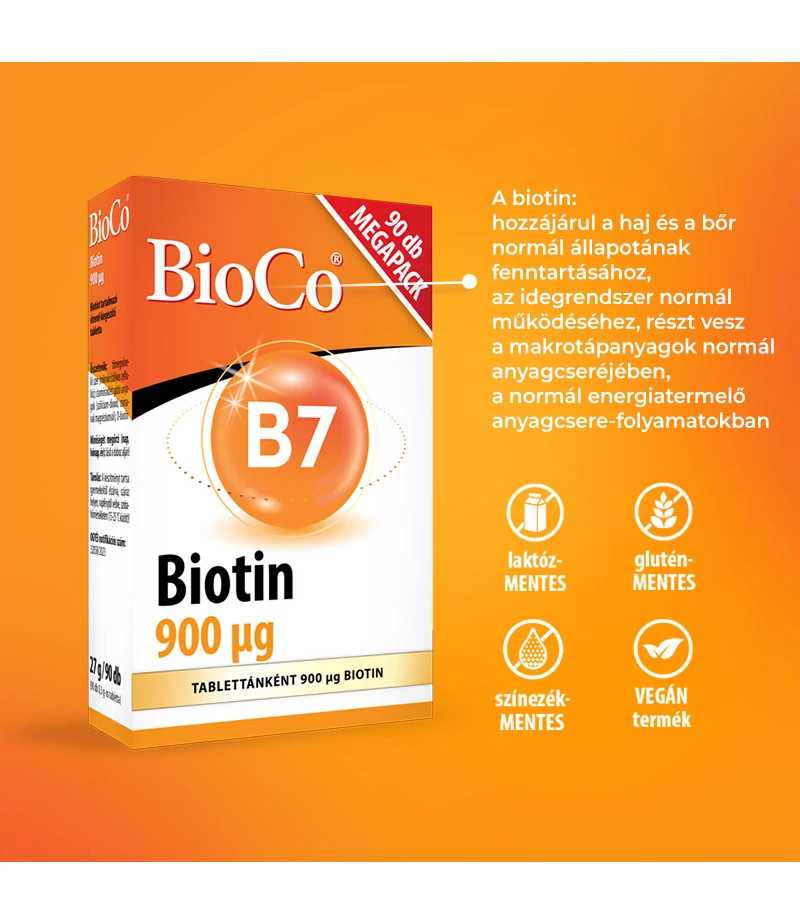 BioCo Biotin 900µg MEGAPACK 90db tabletta - Image 4