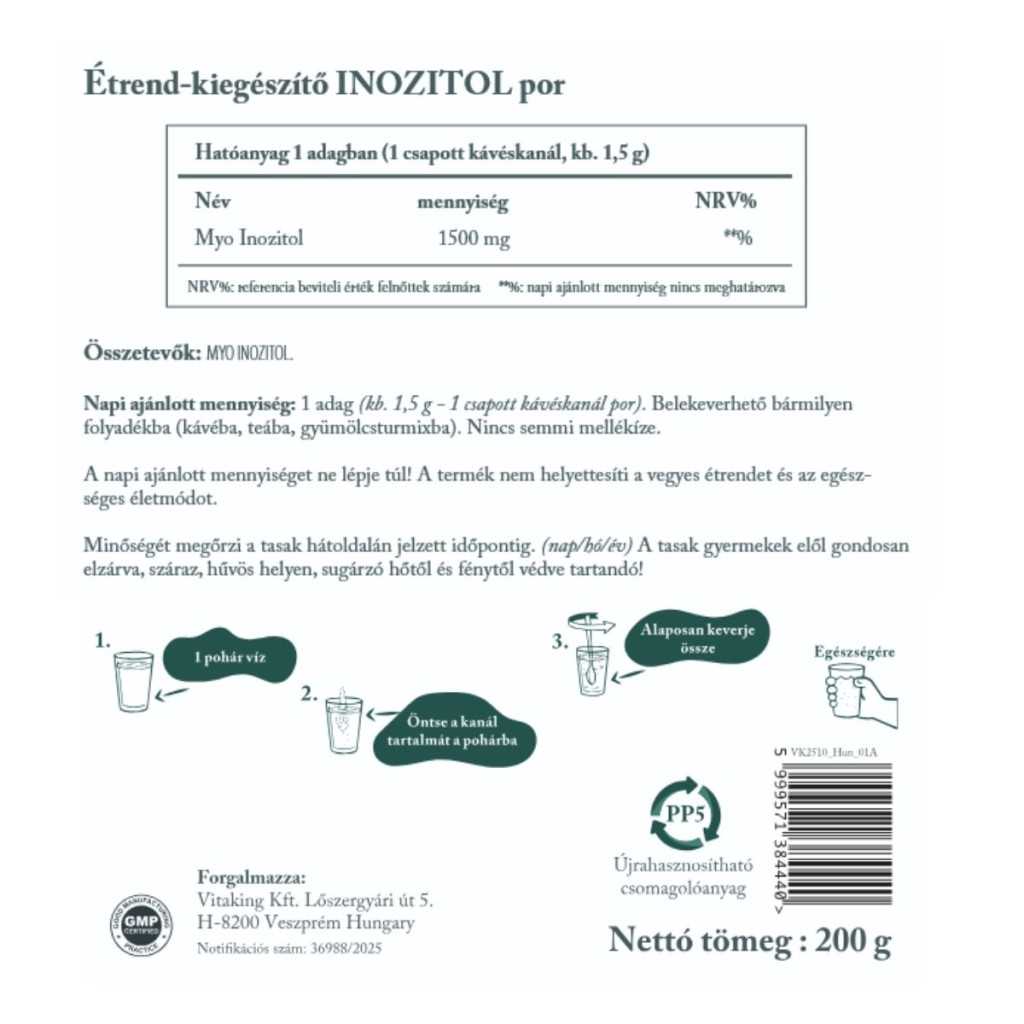 Vitaking 100% Myo Inositol por 200g doyp ack - Image 2
