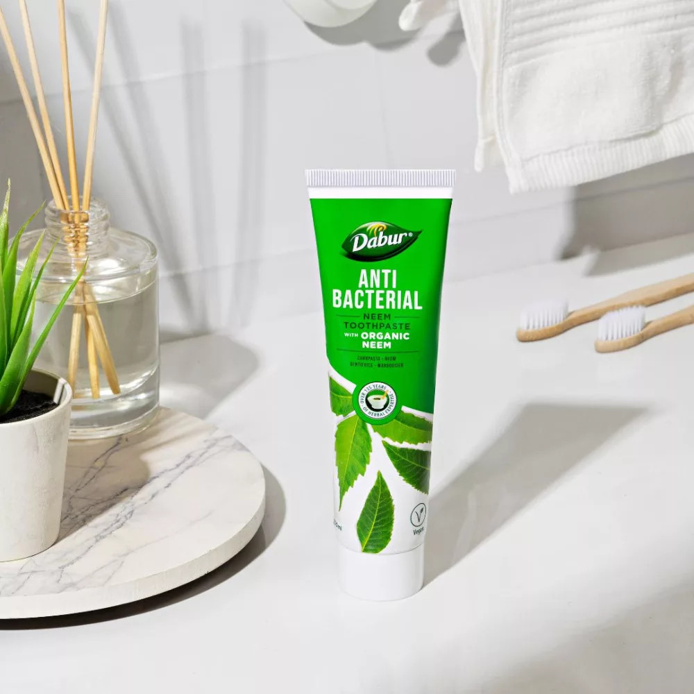 Dabur Antibacterial Neem fogkrém 100ml fluormentes, organikus - Image 2