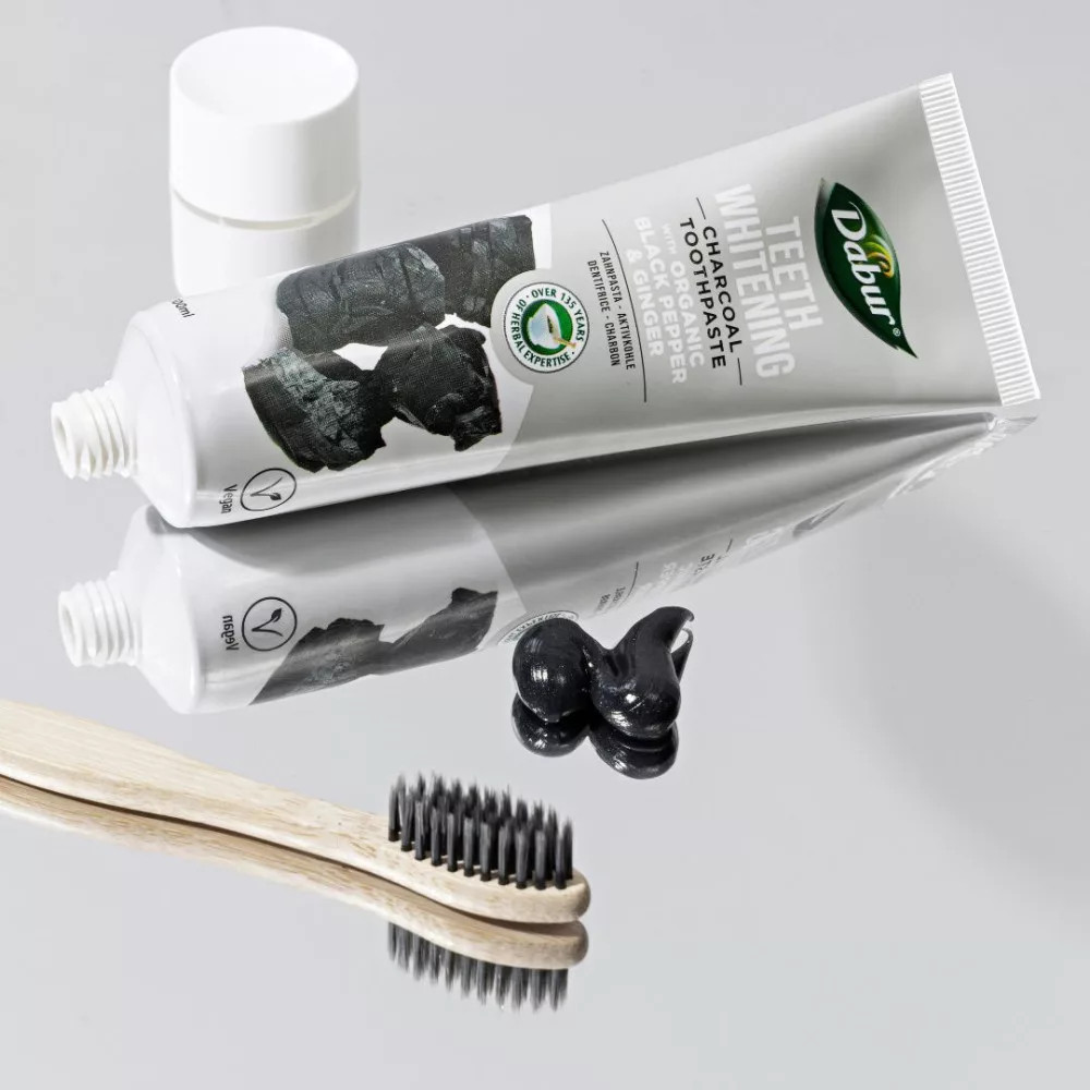 Dabur Teeth Whitening Charcoal fogkrém 100ml fluormentes, organikus - Image 2