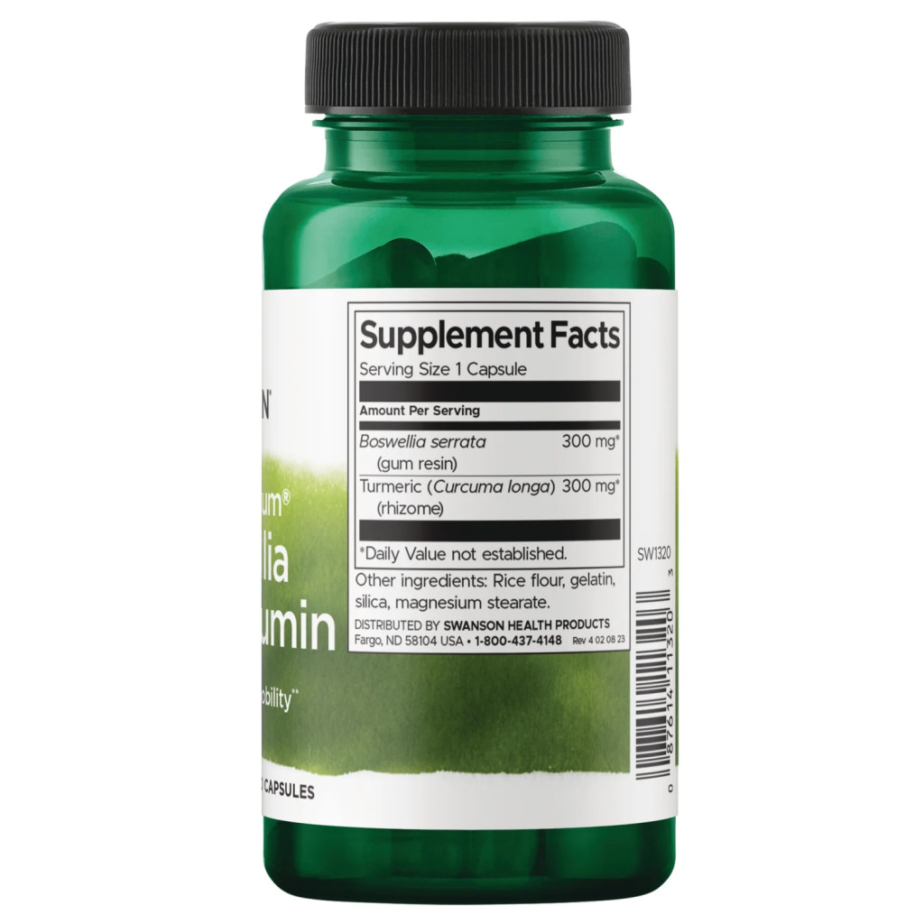 Swanson Boswellia and Curcumin 300-300mg 60 kapszula - Image 2