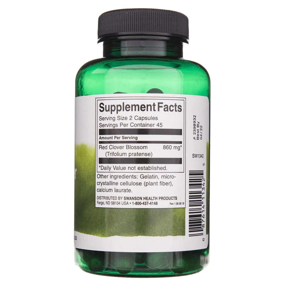 Swanson Red Clover Blossom 430mg 90 kapszula Vöröshere virág - Image 2