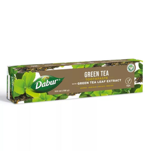 Dabur Green Tea fogkrém 100ml zöldtea levél kivonattal, fluormentes, organikus